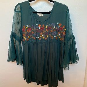 Forest Green Boutique Blouse Tunic
